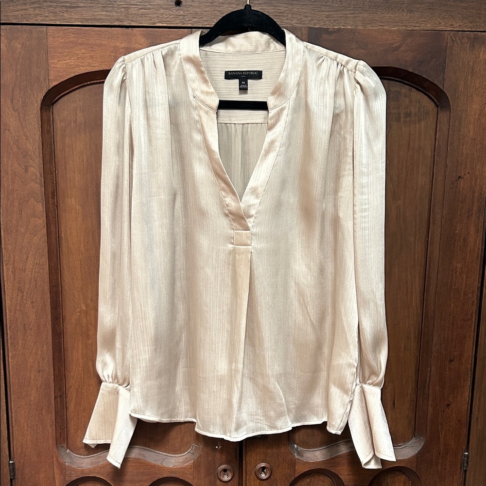 Banana Republic Champagne Satin Blouse